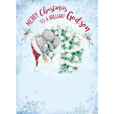 Image of Me To You Bear Brilliant Godson Christmas Card