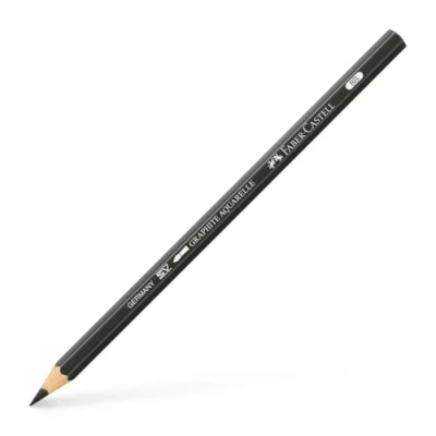 Image of Faber Castell Graphite Aquarelle Water Soluble Single Pencil, 8B,Black