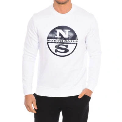 Image of North Sails Mens Long sleeved crew neck sweatshirt 9024130 men White Cotton Size Small