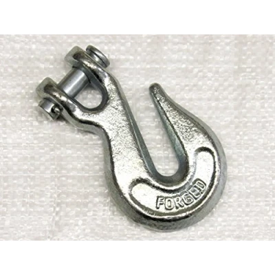 Image of Clevis Grab Hook 10MM (Alloy Steel Zinc Plated 3/8&quot; Shortener Chain Pull Pin Recovery Towing Trailer)