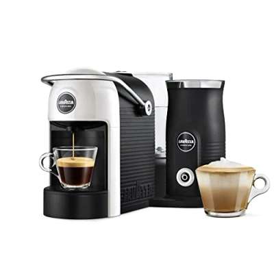 Image of Lavazza, A Modo Mio Jolie &amp; Milk Coffee Machine, Capsule Machine with Integrated Frother and Removable Grid, Compatible Pods, 1250 W, 220240 V, 5060 Hz, White