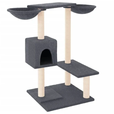 Image of vidaXL Cat Tree with Scratching Posts Dark Grey 82 cm