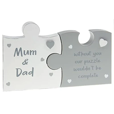Image of Shudehill Giftware Jigsaw Double Plaque Mum &amp; Dad without you our puzzle wouldn&#039;t be complete