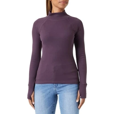 Image of G Star Women&#039;s Slim Rib Mock Top, Purple (lt maze D23339 D289 8880), XS