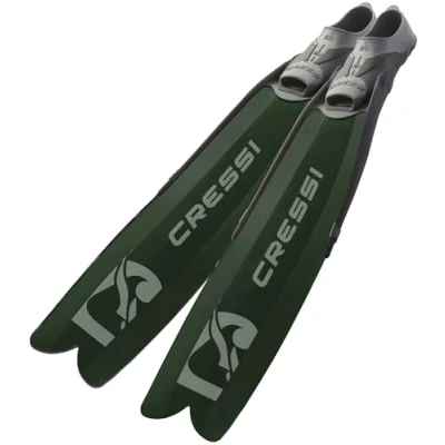 Image of Cressi Gara Modular Boost Fins Green Long Ideal for Intermediate and Advanced Free Diving Spear Fishing, Green, 46/47, Unisex Adult