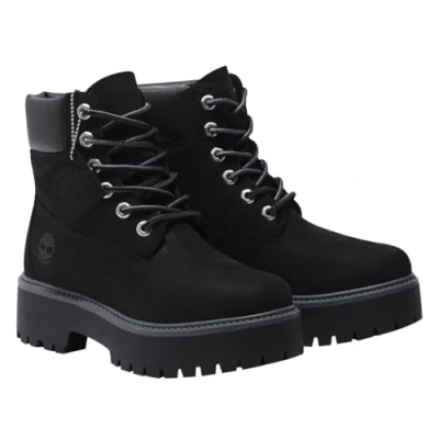 Image of Timberland Stone Street 6 INCH Platform ankle boots, Women&#039;s, Size: 4.5, Jet black Leather