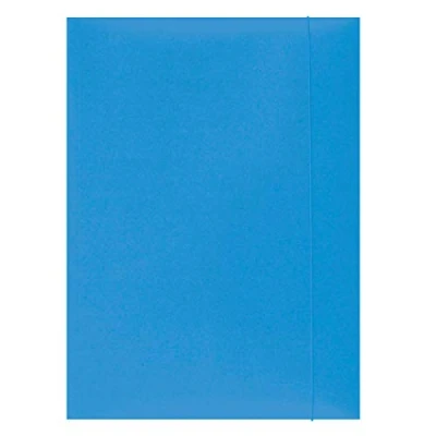 Image of Elasticated File Office Products Cardboard A4 300gsm 3 Flaps Light Blue/Document Archiving/Type flap/Kind with Eraser/Material Cardboard/Colour Blue/Format / Weight (g/m2) 300