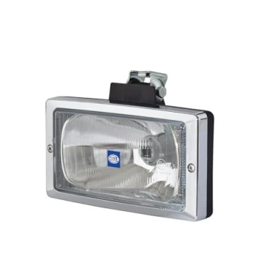 Image of HELLA 1FE 006 300 001 Halogen Spotlight Jumbo 220 24/12V rectangular Reference number: 37.5 Bolted Patterned diffusing Lens Colour: Crystal clear left/right
