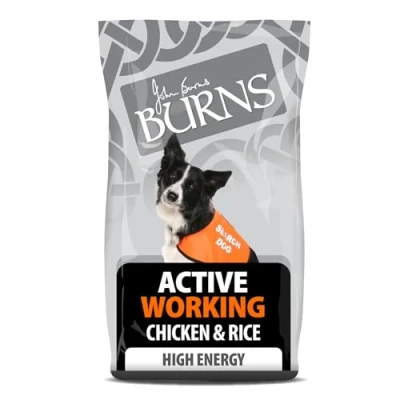 Image of Burns Pet Nutrition Hypoallergenic Complete Dry Dog Food Adult and Senior Active For Working Dogs Chicken Rice 12 kg