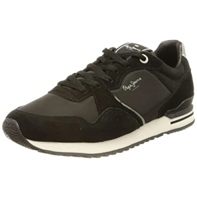 Image of Pepe Jeans Men&#039;s London City Sneaker, 999BLACK, 12 UK