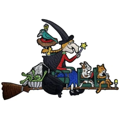 Image of Pawprint Family Magnificent Broom Sew on Patch Julia Donaldson and Axel Scheffler&#039;s Room The Official Merchandise