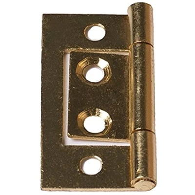 Image of Merriway BH02264 (2 Pcs) EB Non Mortise Flush Hinge, 38mm (1.1/2 inch) Brass Plated Pack of 2 Pieces