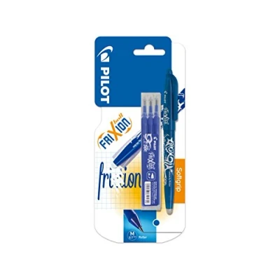 Image of Pilot Frixion Erasable Rollerball Set (Single Pen) with 3 refills, Blue, 0.7 mm