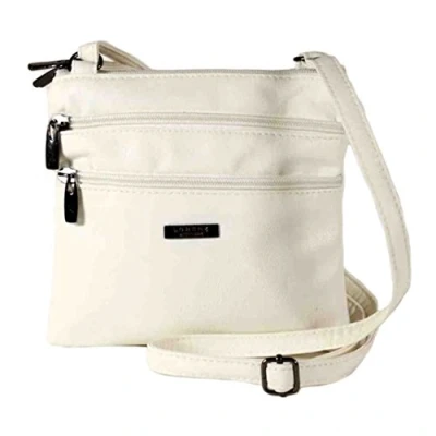 Image of Lorenz Leather Style Cross Body Shoulder Handbag Quality 2 Compartments White