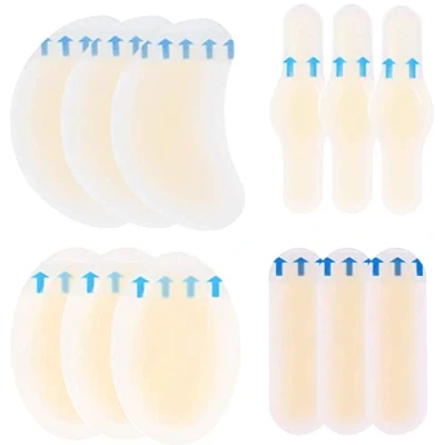 Image of 12PCS Blister Bandages, Gel Cushion Pads Invisible Plasters Hydrocolloid Waterproof Heel Protector Guard Prevention Patches Treatment For Feet Toes