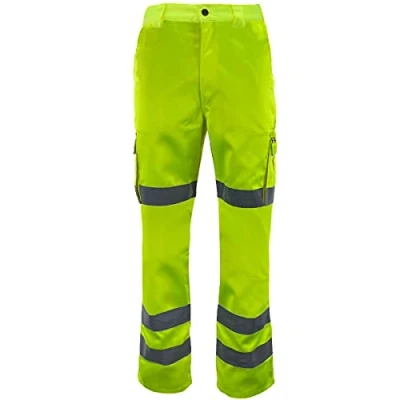 Image of G5 APPAREL High Visibility Polycotton Cargo Combat Hi Vis Work Trousers (Yellow, 4XL)