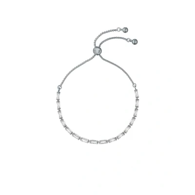 Image of Ted Baker Isela Crystal Baguette Slinky Adjustable Bracelet For Women (Silver/Crystal)
