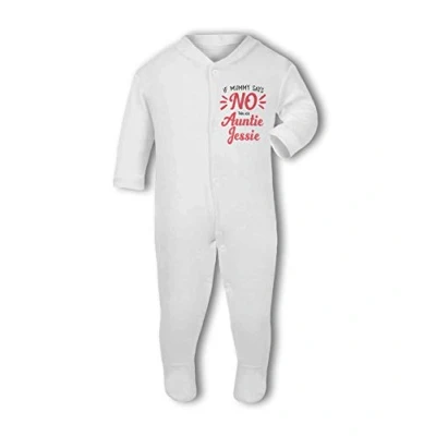 Image of Personalised Mummy Says No, Ask Auntie! Baby Grow Suit