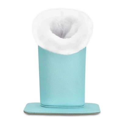 Image of MoKo Eyeglasses Holder, Modern Velvet Plush Lined PU Leather Household Magnetic Holder Protective [Anti scratch] [Dustproof] Stand Case for Eyeglass and Sunglasses, Sky Blue