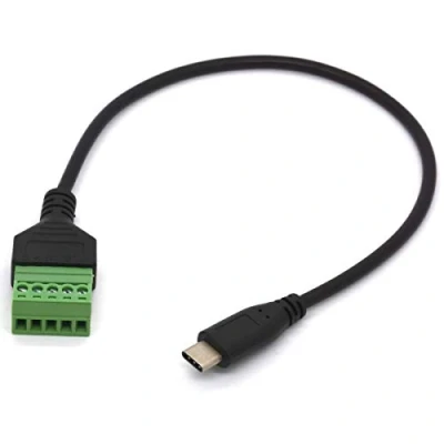 Image of OpenII Solderless USB C Cable, Type Male to 5 Pin Screw Terminal Female Extension Cord, Fixed