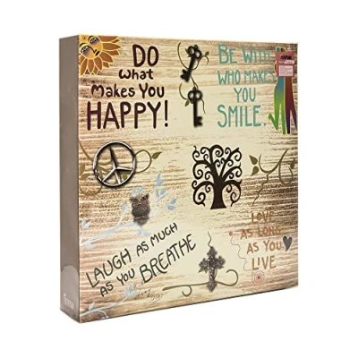 Image of Arpan Extra Large 3 Ring Binder Self Adhesive Photo Album 20/Sheets 40/Sides (Life Inspirational Slogan)