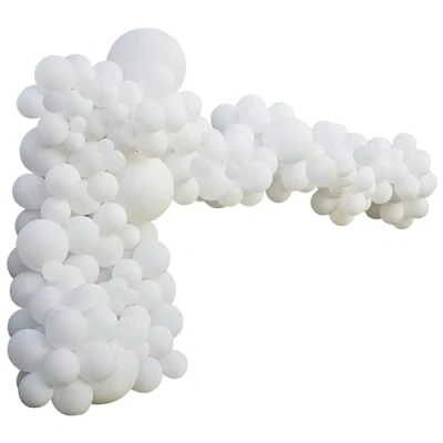 Image of Ginger Ray X Large White Balloon Arch Garland Party Wedding Backdrop Kit 200 Latex Balloons