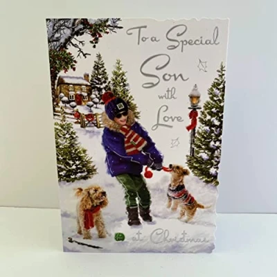 Image of Jonny Javelin Special Son Love At Christmas Card Boy Dogs