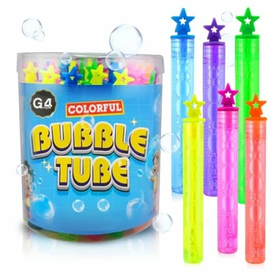Image of G4GADGET 36 Pack Premium Bubble Tubes Party Bag Fillers Fun &amp; Colourful Bubbles for Kids Ideal Favours, Loot Fillers, Stocking Summer Games