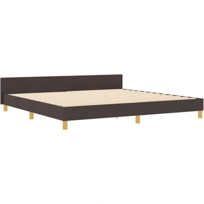 Image of vidaXL Bed Frame in Dark Brown, 200x200 cm, Fabric