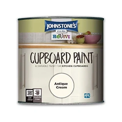 Image of Johnstone&#039;s 390289 Cupboard Paint Antique Cream 750 ml