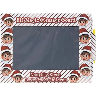Image of SKYTE® Elf Corner Elves Magic Slate Message Board, Behaving Badly Naughty Secret Messages Kids Easy to Use and Useful for Message, Large Size 10.5&quot; X 7.5&quot;