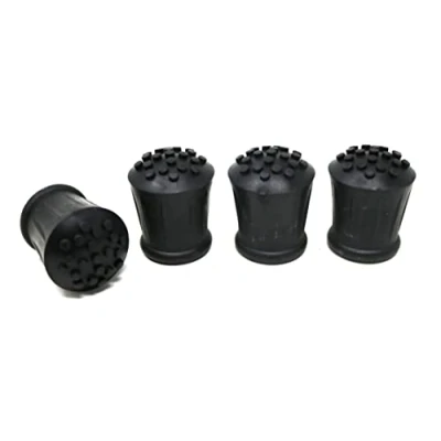 Image of fiXte Heavy Duty Replacement Walking Stick Cane Crutch Hiking Pole Rubber End Ferrule Black 19mm (4)
