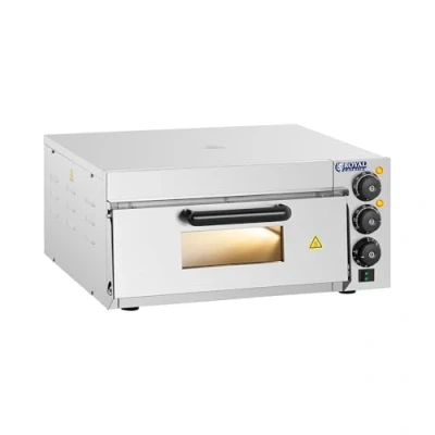 Image of Royal Catering RCPO 2000 1PE Electric Pizza Oven (2000W, Fireclay, Baking Stone, Cooking Surface 40x40x1.5cm, Timer function up to 120 min)