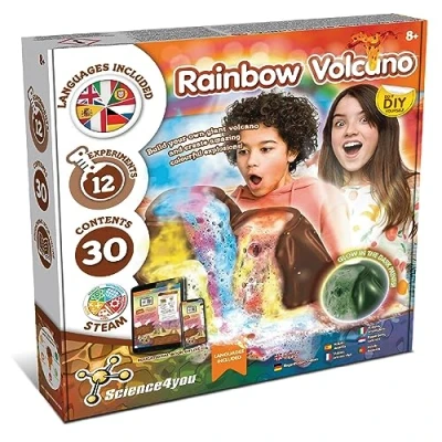 Image of Science4you Rainbow Volcano Toy for Kids Kit Kids, Lab + 12 Science Experiments Stem Toys, Games, Gifts 8+ Year Old Boys and Girls