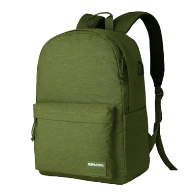 Image of SUPACOOL Lightweight Casual Laptop backpack for Men and Women, classic College Travel Work, Schulrucksack für Jungen, Mädchen und Teenager(olive)