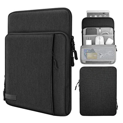 Image of MoKo 9 11 inch Tablet Sleeve Bag Carrying Case with Storage Pockets Fits New iPad Pro M4/iPad Air M2 2024, 5/4 10.9, 11, 10/9/8th 10.9/10.2, Tab S8/S9 11,Black &amp; Gray