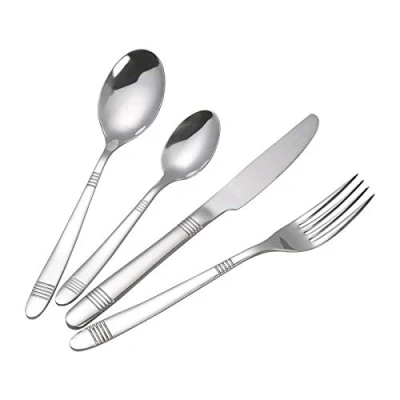 Image of Callyne 16 Piece Stainless Steel Cutlery Flatware Set, Knife Fork Spoon Service for 4