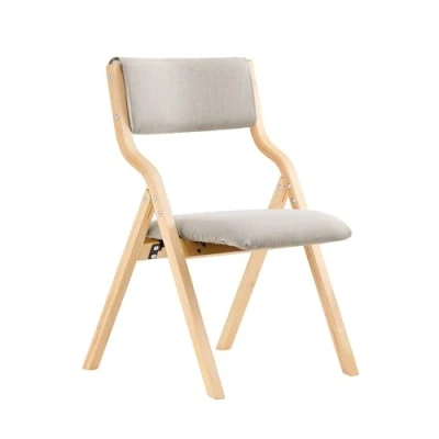 Image of SoBuy FST40 HG, Wooden Padded Folding Chair, Dining Office Desk Grey