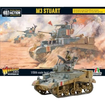 Image of Bolt Action M3 Stuart Tank 1:56 / 28mm Plastic Scale Model for by Warlord Games Highly Detailed World War 2 Miniatures Table top Wargamin