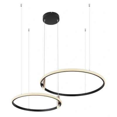 Image of Coco Pendant Ceiling Light Matt Black 2x LED Dimmable 2700 6000K Remote Control