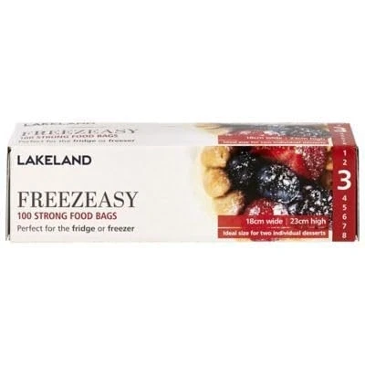 Image of Lakeland Freezeasy Flat Food Freezer Bags, 18 x 23cm, Pack of 100