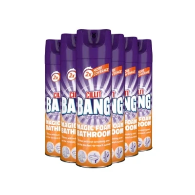 Image of Cillit Bang Magic Foam Bathroom Power Cleaner I Ultimate Cleaning Solution For Your Size: 600ml (Pack of 6)