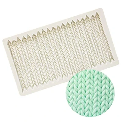 Image of Knitting Design Mat Silicone Mould for Cake Decorating, Crafts, Cupcakes, Sugarcraft, Candies, Card Making and Clay