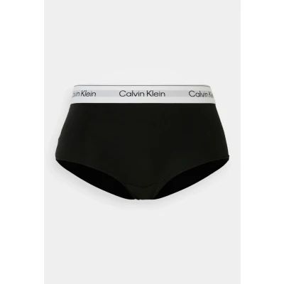 Image of Calvin Klein Women’s Hipster Boy Shorts with Logo Waistband, Black (Black), M