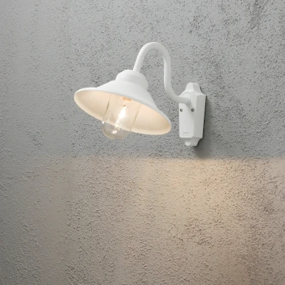 Image of Vega Outdoor Classic Dome Matt White Wall Light, IP23