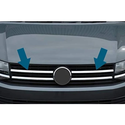 Image of Upper Chrome Grille Trims To Fit T6 Transporter (2016+) 2 Piece