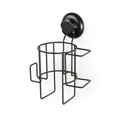 Image of Compactor Hair Dryer Holder, POWDER COATING IRON 24H SUCTION CUP : TPU AND ABS, Black, 15 x 13.6 H.22.4 cm