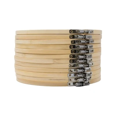 Image of KORBOND Embroidery Hoop Set of 12 Bamboo 8 Inch Hoops