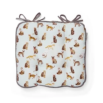 Image of Cooksmart British Designed Chair Cushions Pads For Dining Chairs Seat Great Adding Extra Padding Curious Cats
