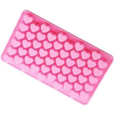 Image of Selecto Bake 1pc Heart Silicone Mould, 55 Hearts Non Stick Chocolate Candy Ice Jelly Sweets Molds, DIY Wax Melt Moulds, Baking Cake Topper Decoration